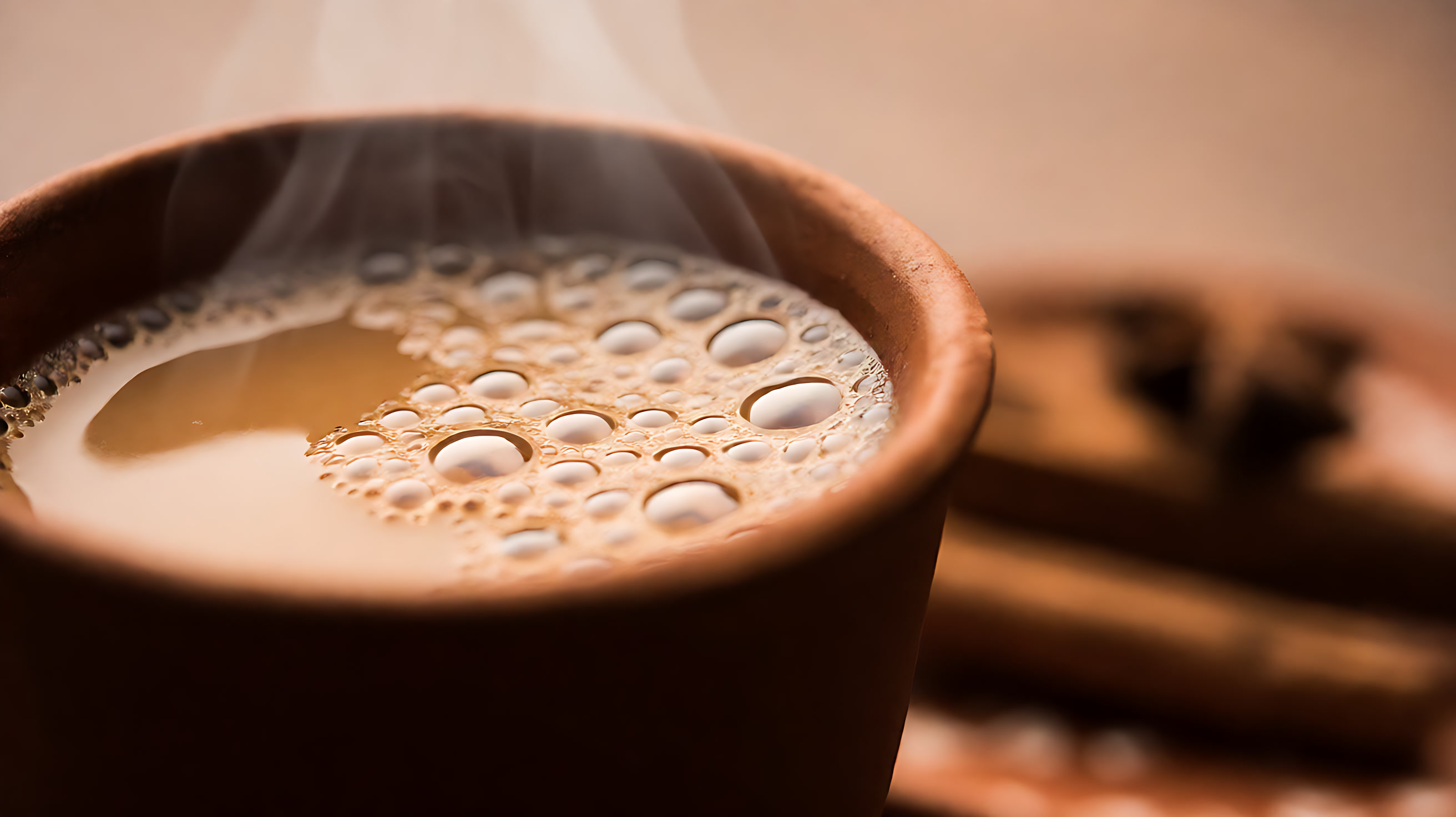 AI-generated: Steam over morning chai